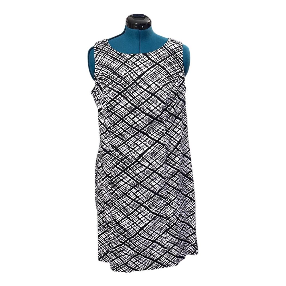 Lane Bryant Black and White Abstract Art Dress